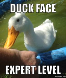 Duck face meme