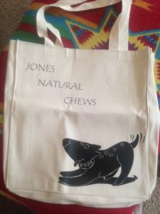 Custom dog themed tote bag with the Jones mascot! *squeee*